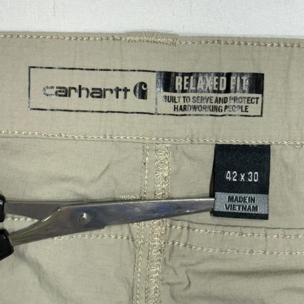 Carhartt Force Relaxed Fit Ripstop Work Pants Mens 42x30 Tan BN4750-M Utility